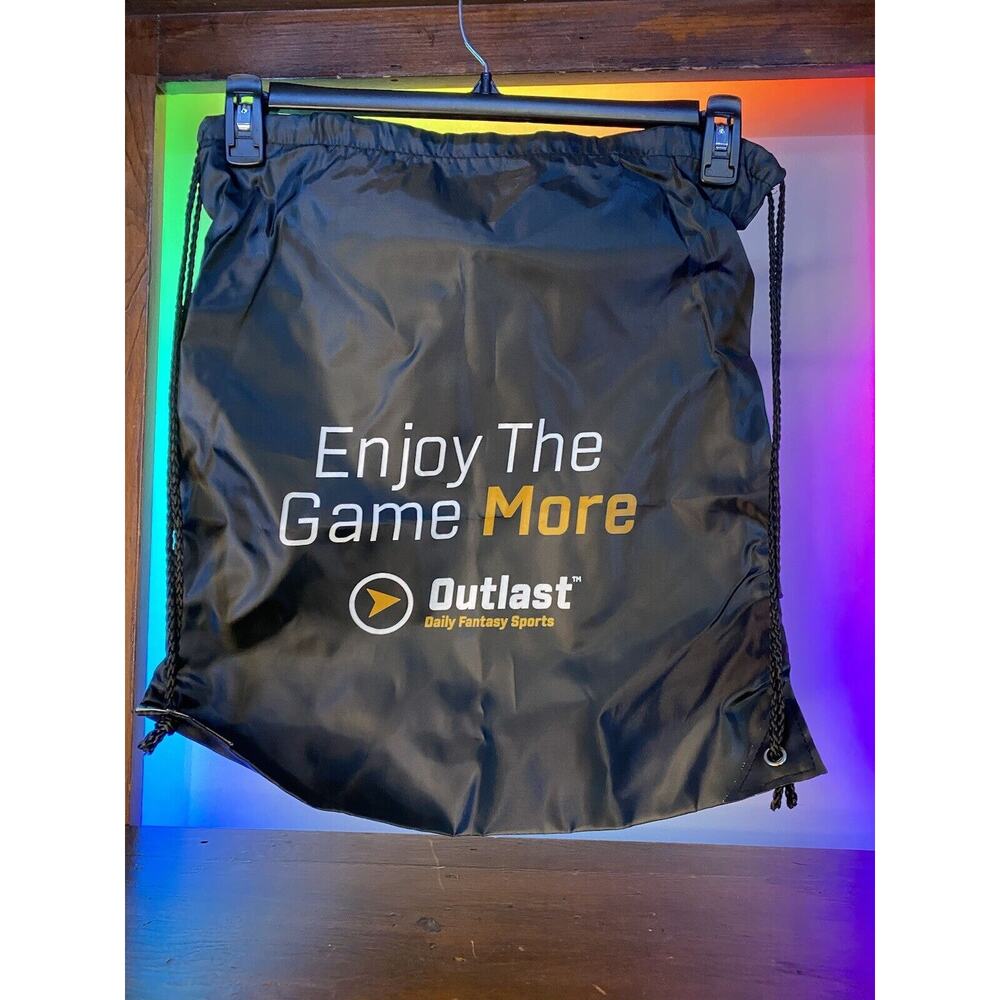 Outlast Daily Fantasy Sports Nylon Drawstring Black Bag